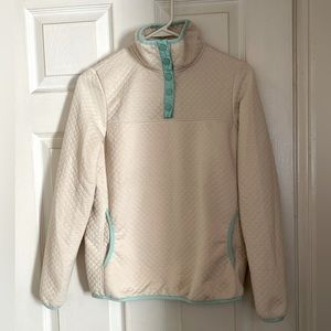 Jones New York Quilted 1/4 Button Pullover